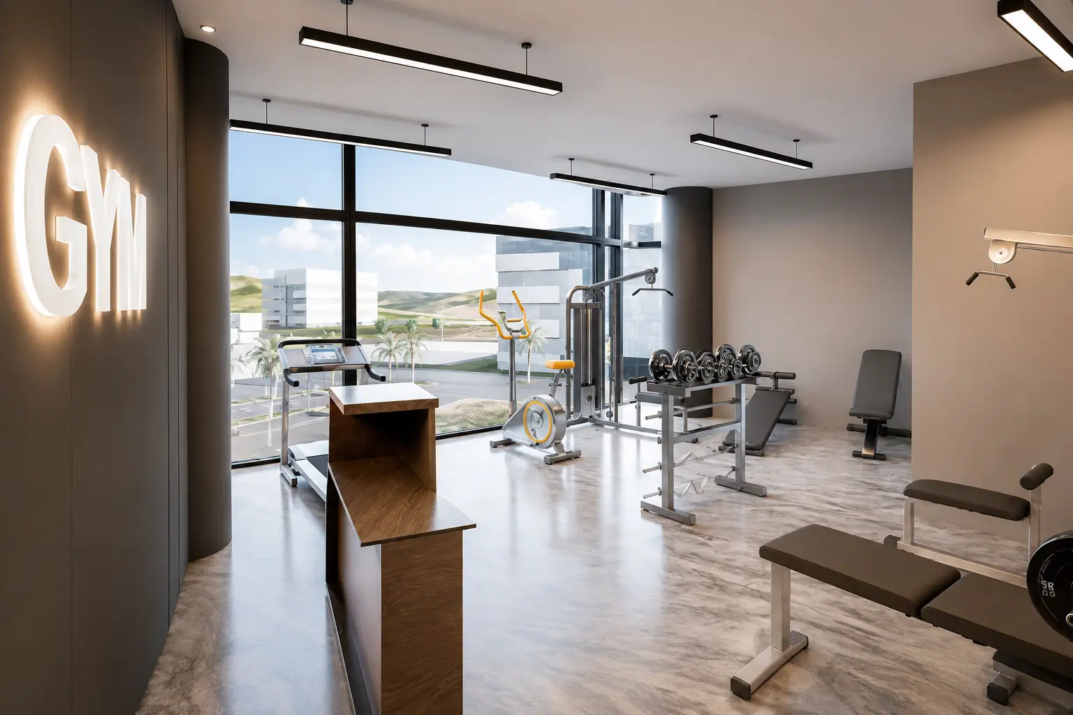 Residential Complex Gym Interior - Architecture Visualization visualization screenshot 1